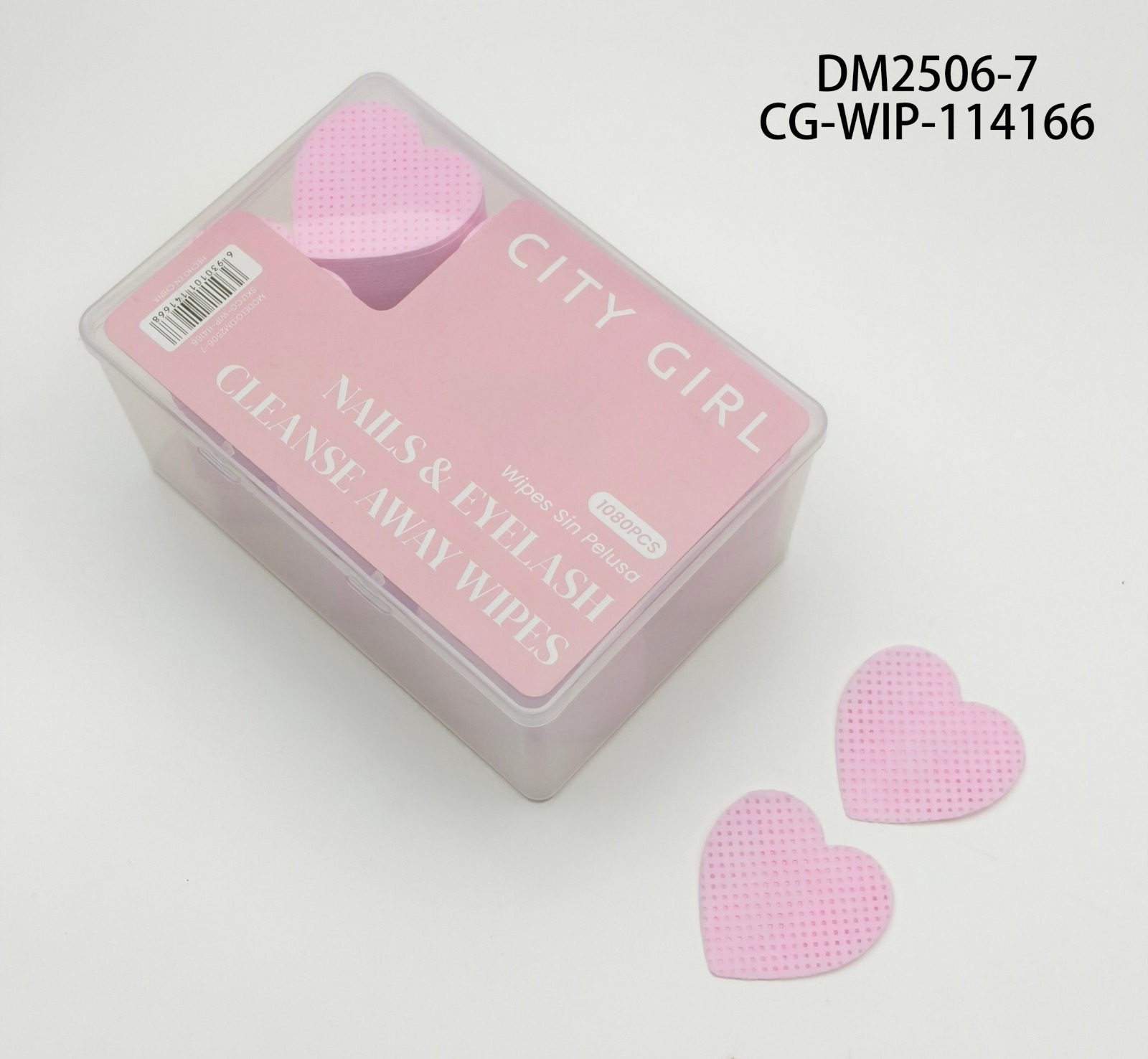 WIPES ROSAS "CORAZÓN" SIN PELUSA, X1080PCS CITY GIRL DM2506-7*50