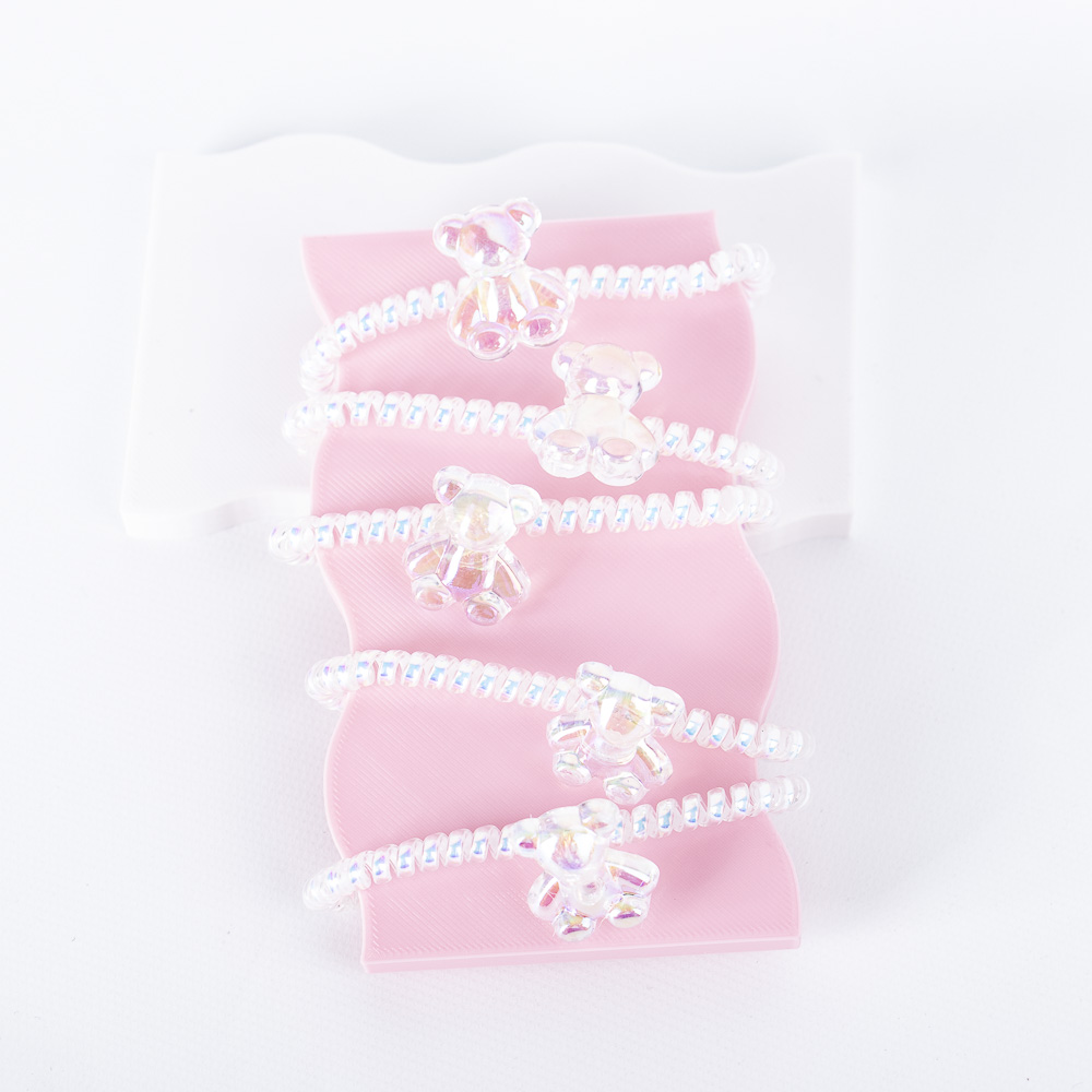 SET DE 5 COLITAS RESORTE CON OSITO CITY GIRL B-4110-11