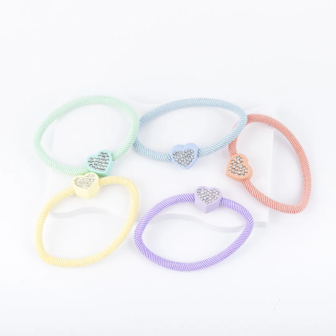 SET 5 COLITAS PASTEL CORAZÓN CON STRASS CITY GIRL B-4110-7