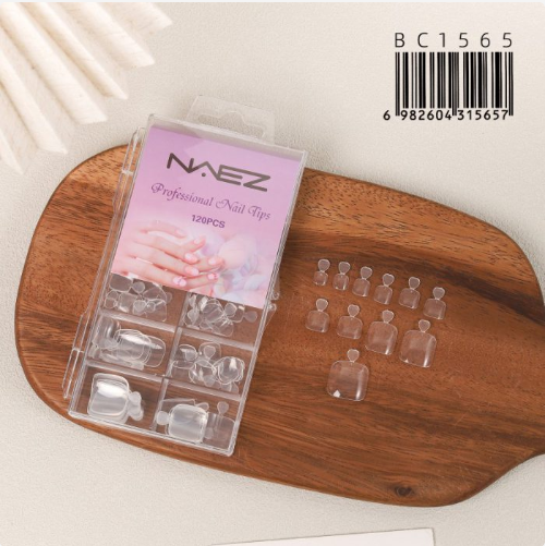 Tips de Uñas Soft Gel Cortas Transparentes para Pies 120 Unidades BC1565/15657