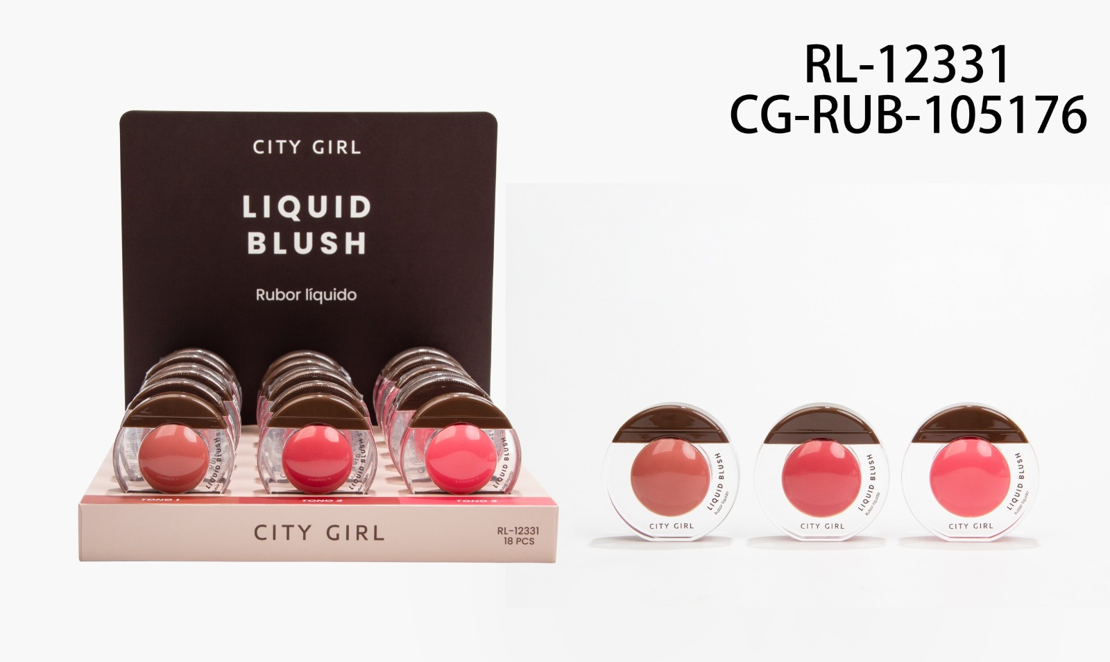 RUBOR LIQUIDO, 3 TONOS CITY GIRL RL-12331*216
