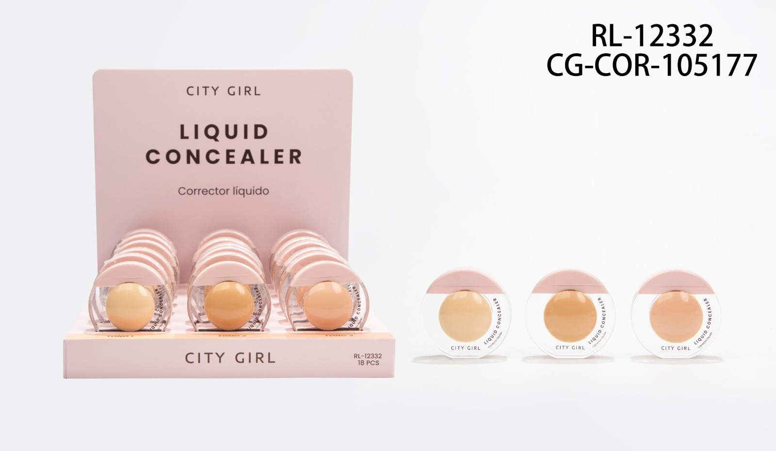 CORRECTOR LIQUIDO, 3 TONOS CITY GIRL RL-12332*216