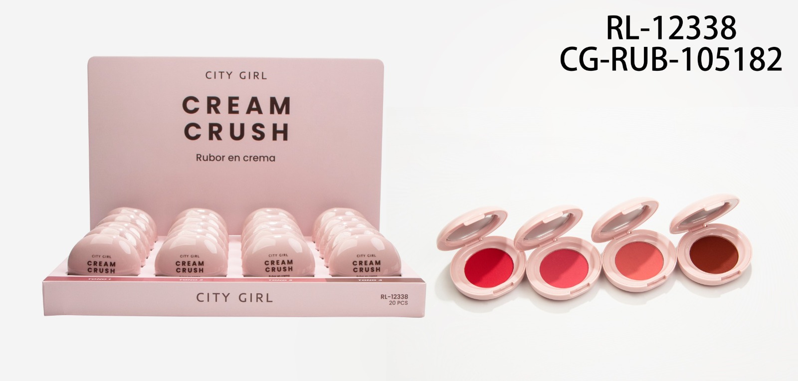 RUBOR EN CREMA, 4 TONOS CITY GIRL RL-12338*240