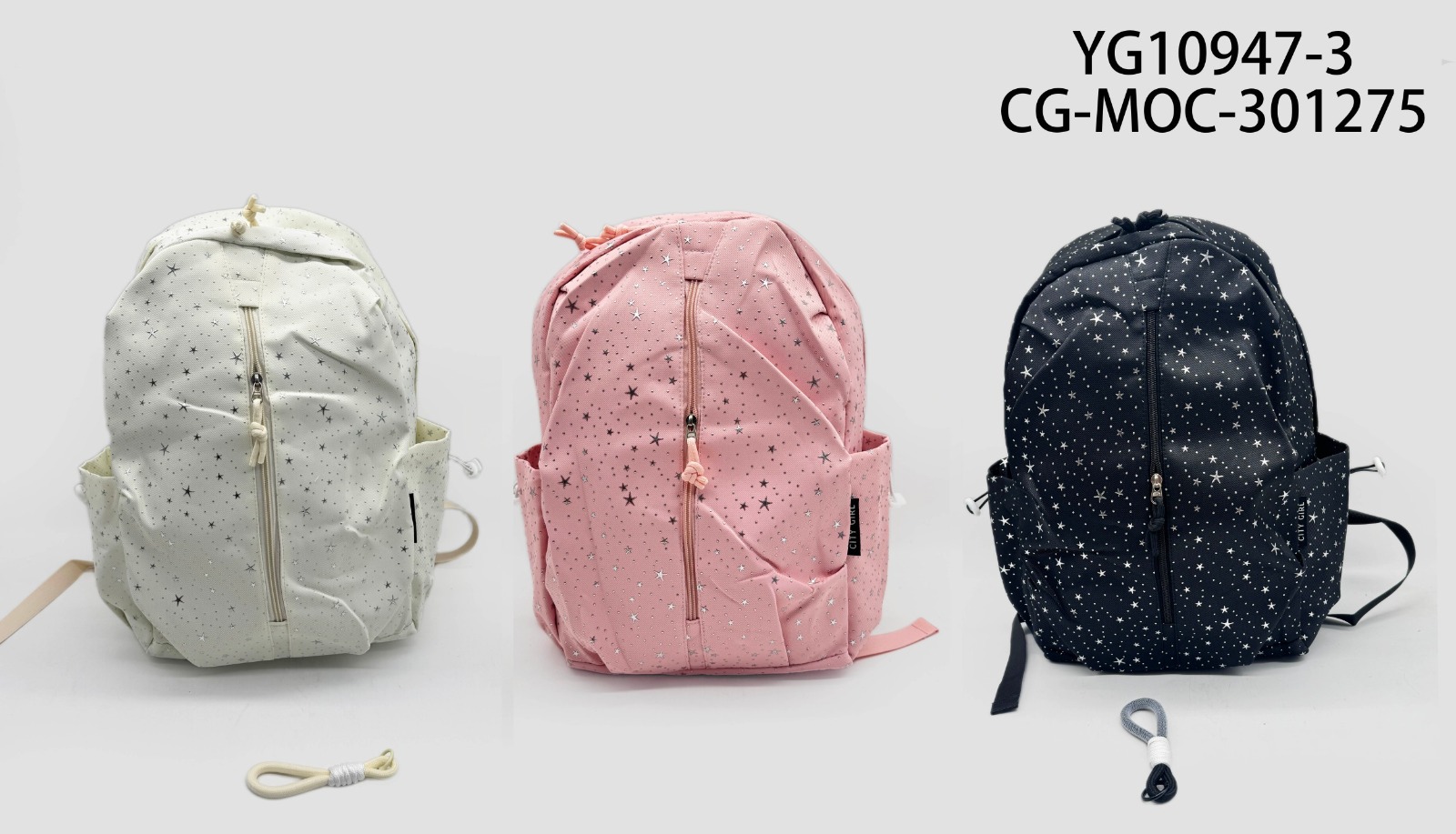 MOCHILAS CON ESTRELLITAS, 3 COLORES CITY GIRL YG10947-3*50