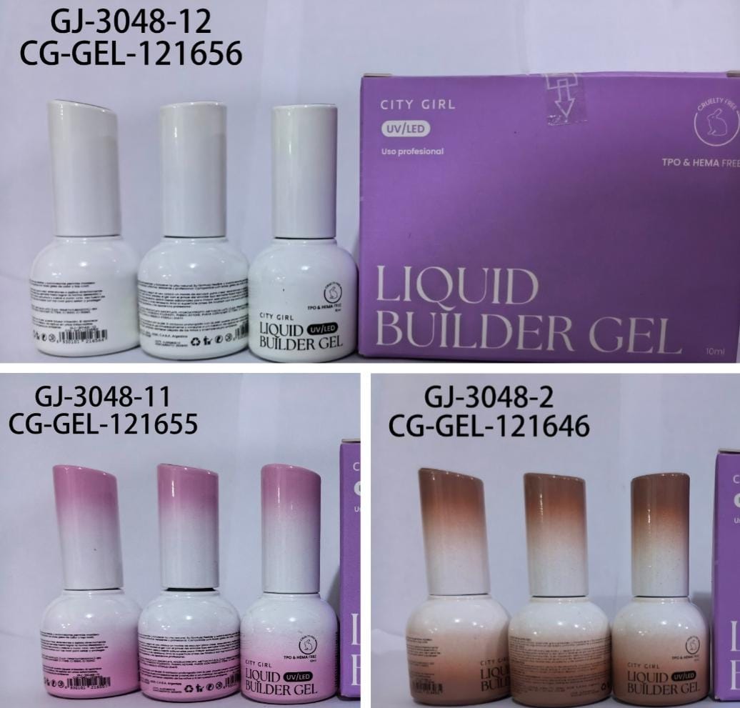 GEL DE CONSTRUCCIÓN LÍQUIDO, 12 COLORES CITY GIRL GJ-3048*360