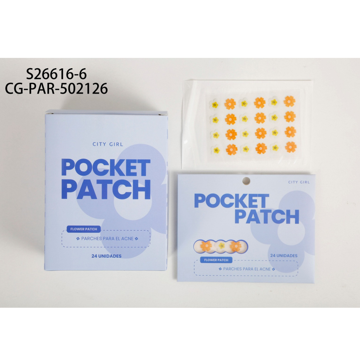 POCKET PATCH FLORES CITY GIRL – 24PCS S26616-6