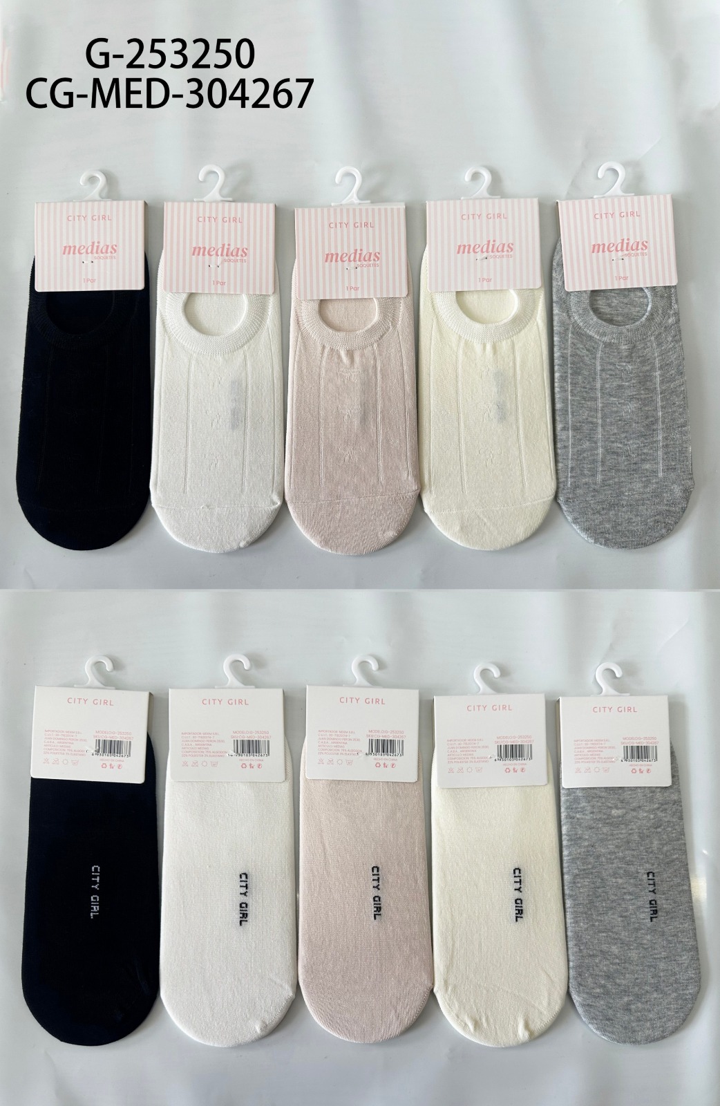 MEDIAS SOQUETES, 5 COLORES CITY GIRL G-253250*500