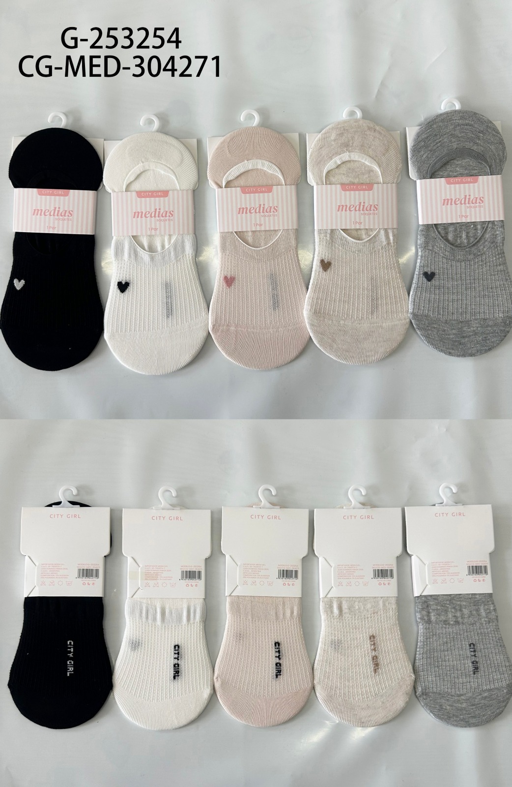MEDIAS SOQUETES ♥ , 5 COLORES CITY GIRL G-253254*500
