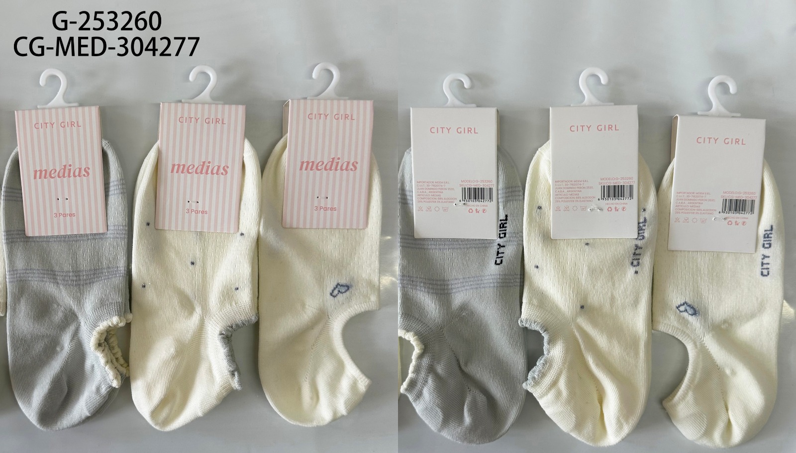 MEDIAS SOQUETES X3 PCS CITY GIRL G-253260*200