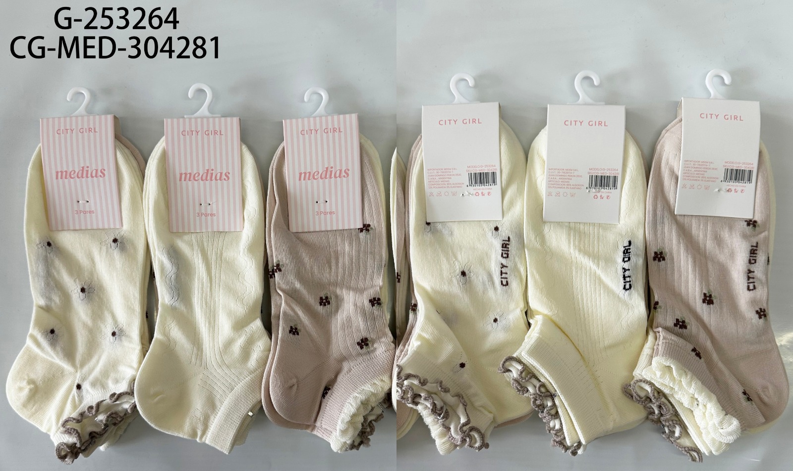 MEDIAS "FLORCITAS" X3PCS CITY GIRL G-253264*200