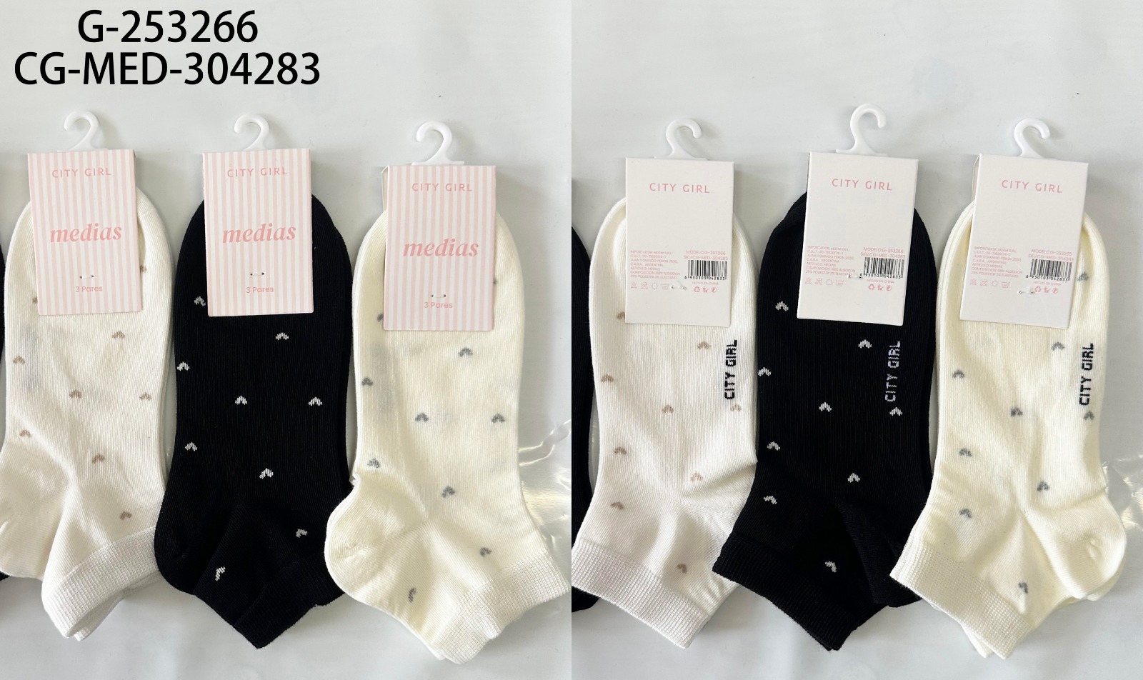 MEDIAS CORAZONCITOS X3PCS CITY GIRL G-253266*200