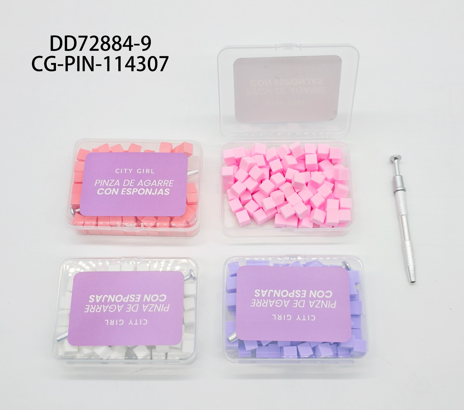KIT DE PINZA + ESPONJITAS PARA UÑAS CITY GIRL DD72884-9*360