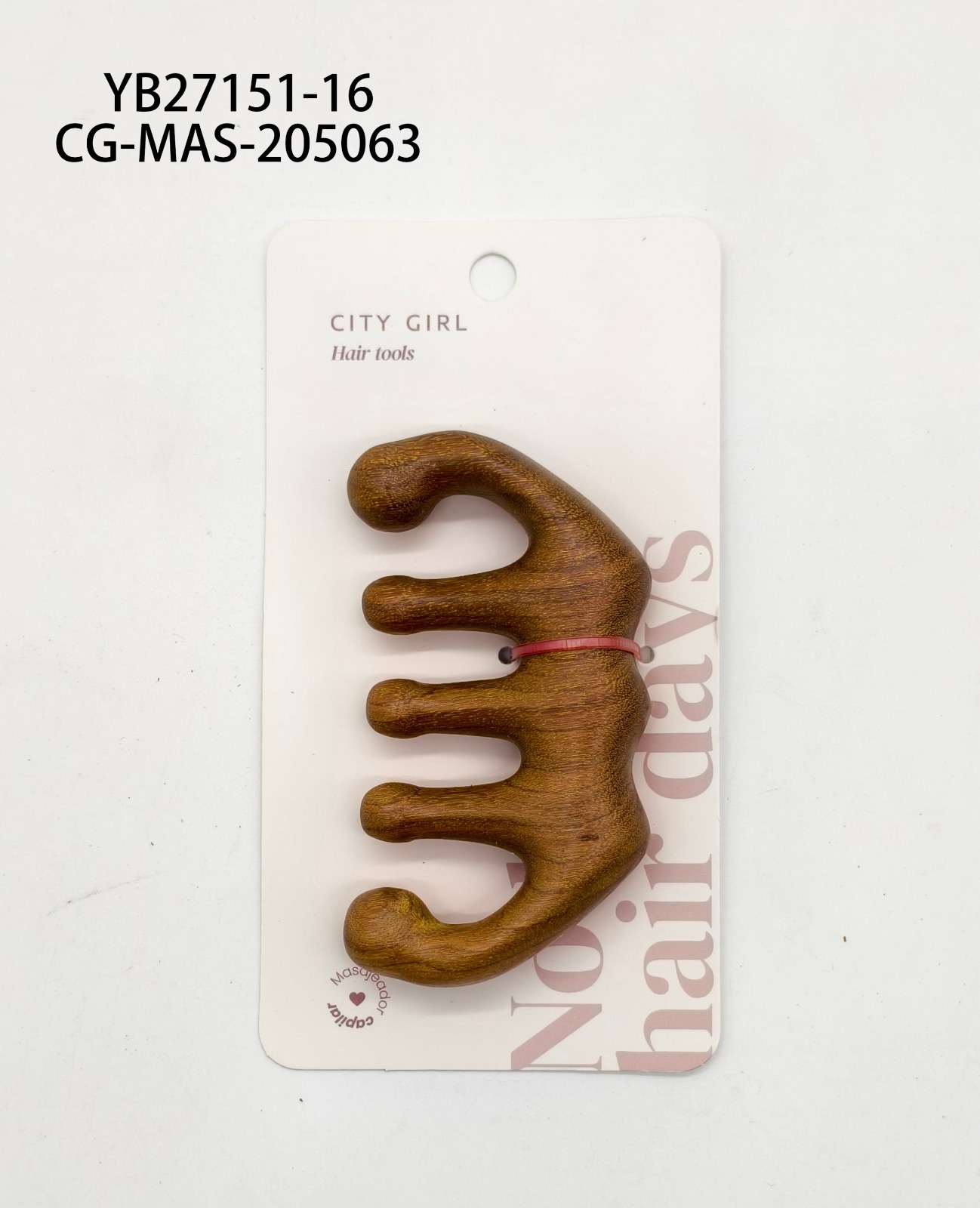 MASAJEADOR CAPILAR DE MADERA CITY GIRL YB27151-16*240