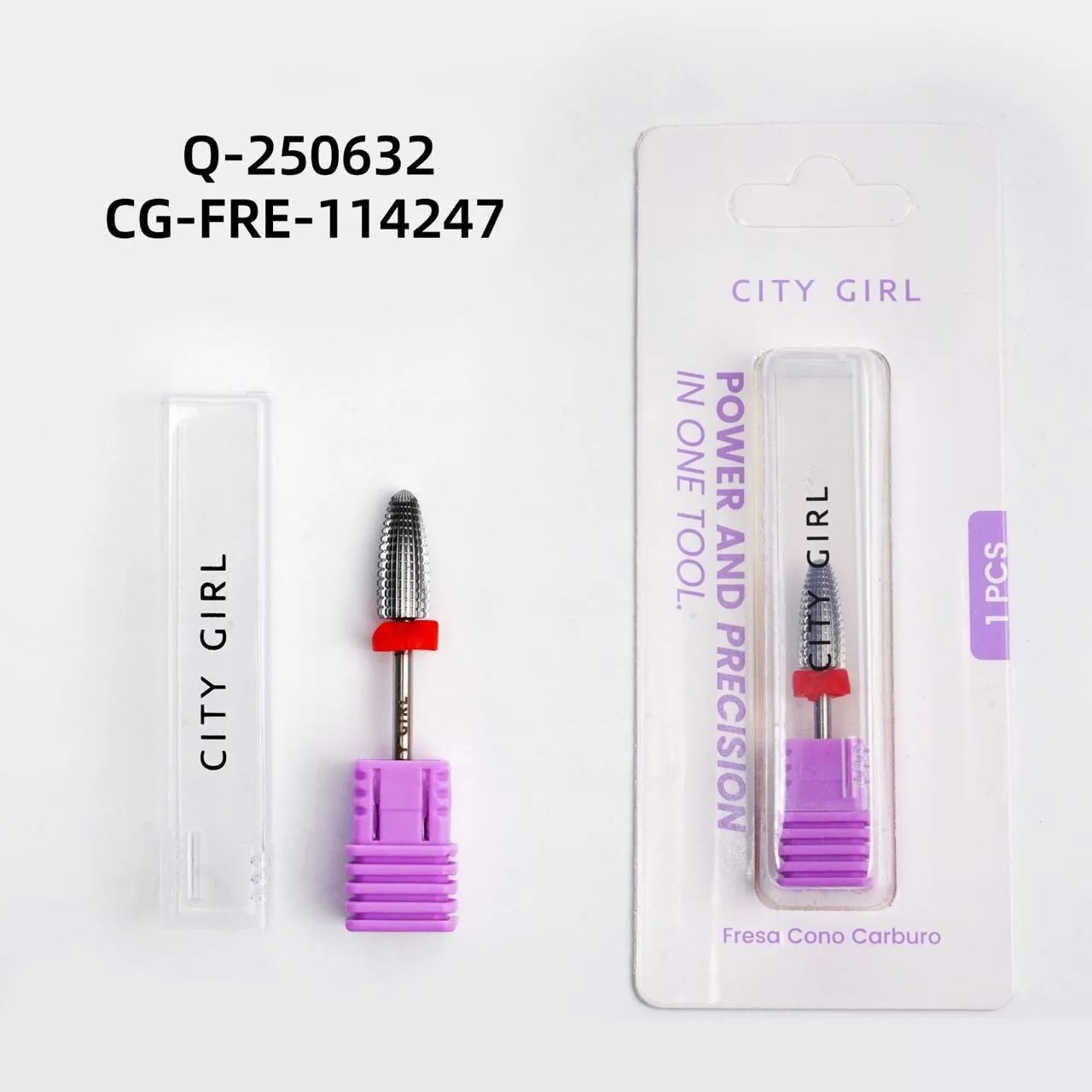 FRESA CONO CARBURO CINTA ROJA CITY GIRL Q-250632*1200