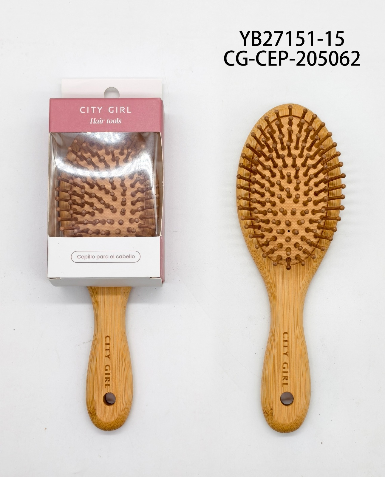 CEPILLO DE MADERA OVALADO (PEQUEÑO) CITY GIRL YB27151-15*144