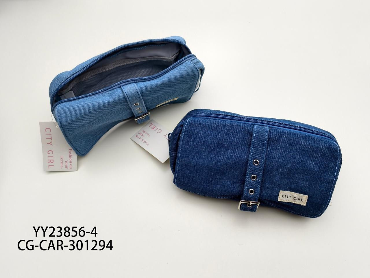 CARTUCHERA DE JEANS CON HEBILLA, 2 COLORES CITY GIRL YY23856-4*240